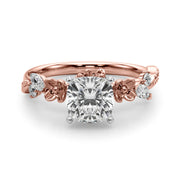 Exquisite Flower Dia Engagement Ring Round Diamond Engagement Ring in 10K/14K gold and platinum with certified lab-grown or natural diamonds