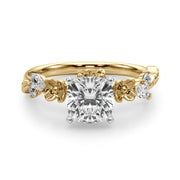 Exquisite Flower Dia Engagement Ring Round Diamond Engagement Ring in 10K/14K gold and platinum with certified lab-grown or natural diamonds
