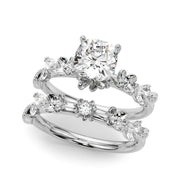 Exquisite Flower Dia Engagement Ring Round Diamond Engagement Ring in 10K/14K gold and platinum with certified lab-grown or natural diamonds