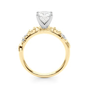 Exquisite Flower Dia Engagement Ring Round Diamond Engagement Ring in 10K/14K gold and platinum with certified lab-grown or natural diamonds