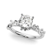 Exquisite Flower Dia Engagement Ring Round Diamond Engagement Ring in 10K/14K gold and platinum with certified lab-grown or natural diamonds