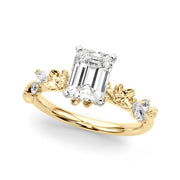 Exquisite Flower Dia Engagement Ring Round Diamond Engagement Ring in 10K/14K gold and platinum with certified lab-grown or natural diamonds