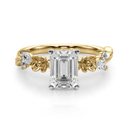 Exquisite Flower Dia Engagement Ring Round Diamond Engagement Ring in 10K/14K gold and platinum with certified lab-grown or natural diamonds