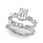 Exquisite Flower Dia Engagement Ring Round Diamond Engagement Ring in 10K/14K gold and platinum with certified lab-grown or natural diamonds