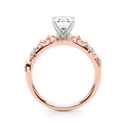 Exquisite Flower Dia Engagement Ring Round Diamond Engagement Ring in 10K/14K gold and platinum with certified lab-grown or natural diamonds