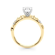 Exquisite Flower Dia Engagement Ring Round Diamond Engagement Ring in 10K/14K gold and platinum with certified lab-grown or natural diamonds