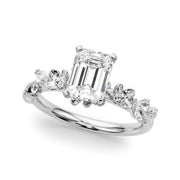 Exquisite Flower Dia Engagement Ring Round Diamond Engagement Ring in 10K/14K gold and platinum with certified lab-grown or natural diamonds