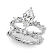 Exquisite Flower Dia Engagement Ring Round Diamond Engagement Ring in 10K/14K gold and platinum with certified lab-grown or natural diamonds
