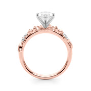 Exquisite Flower Dia Engagement Ring Round Diamond Engagement Ring in 10K/14K gold and platinum with certified lab-grown or natural diamonds
