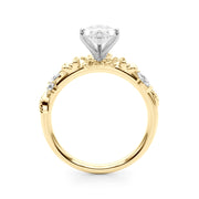Exquisite Flower Dia Engagement Ring Round Diamond Engagement Ring in 10K/14K gold and platinum with certified lab-grown or natural diamonds