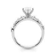 Exquisite Flower Dia Engagement Ring Round Diamond Engagement Ring in 10K/14K gold and platinum with certified lab-grown or natural diamonds