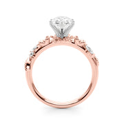 Exquisite Flower Dia Engagement Ring Round Diamond Engagement Ring in 10K/14K gold and platinum with certified lab-grown or natural diamonds