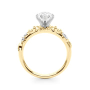Exquisite Flower Dia Engagement Ring Round Diamond Engagement Ring in 10K/14K gold and platinum with certified lab-grown or natural diamonds