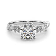 Exquisite Flower Dia Engagement Ring Round Diamond Engagement Ring in 10K/14K gold and platinum with certified lab-grown or natural diamonds