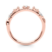 Floral Half Eternity Ring in Gold & Platinum