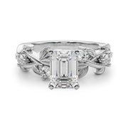Regal Floral Leaf Dia Engagement Ring Round Diamond Engagement Ring in 10K/14K gold and platinum with certified lab-grown or natural diamonds