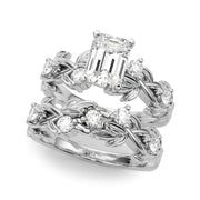 Regal Floral Leaf Dia Engagement Ring Round Diamond Engagement Ring in 10K/14K gold and platinum with certified lab-grown or natural diamonds
