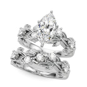 Regal Floral Leaf Dia Engagement Ring Round Diamond Engagement Ring in 10K/14K gold and platinum with certified lab-grown or natural diamonds