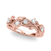 Floral Half Eternity Ring in Gold & Platinum