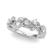Floral Half Eternity Ring in Gold & Platinum