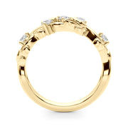 Floral Half Eternity Ring in Gold & Platinum