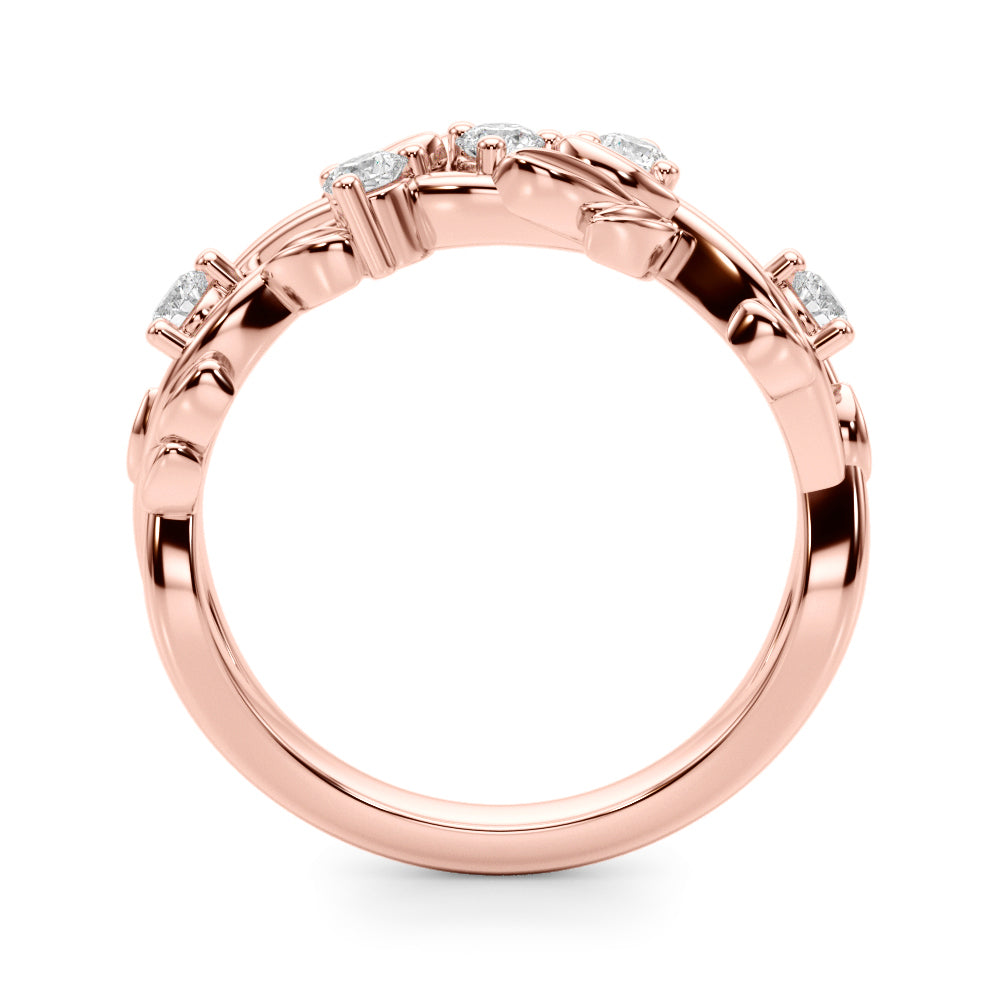 Floral Half Eternity Ring in Gold & Platinum