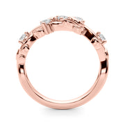 Floral Half Eternity Ring in Gold & Platinum