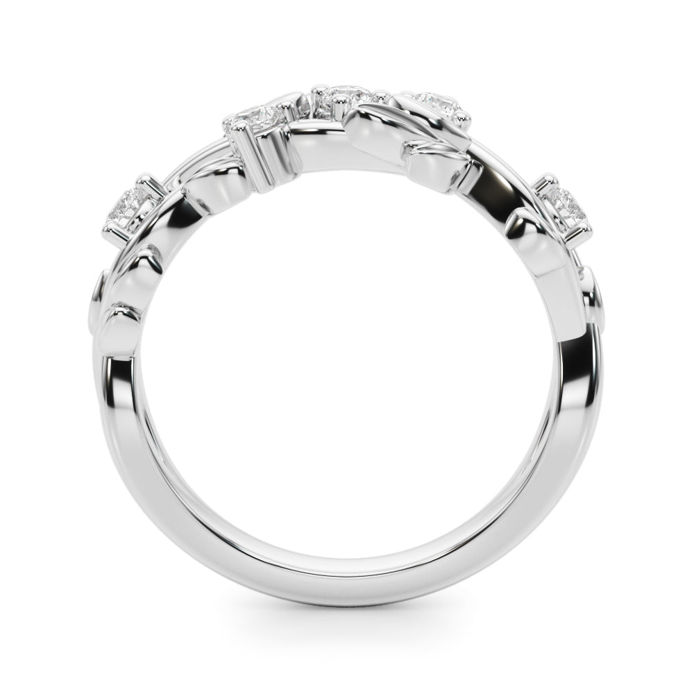 Floral Half Eternity Ring in Gold & Platinum