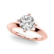 Sophisticated Knife Edge Solitaire Eng Ring Round Diamond Engagement Ring in 10K/14K gold and platinum with certified lab-grown or natural diamonds