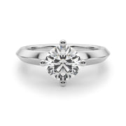 Sophisticated Knife Edge Solitaire Eng Ring Round Diamond Engagement Ring in 10K/14K gold and platinum with certified lab-grown or natural diamonds