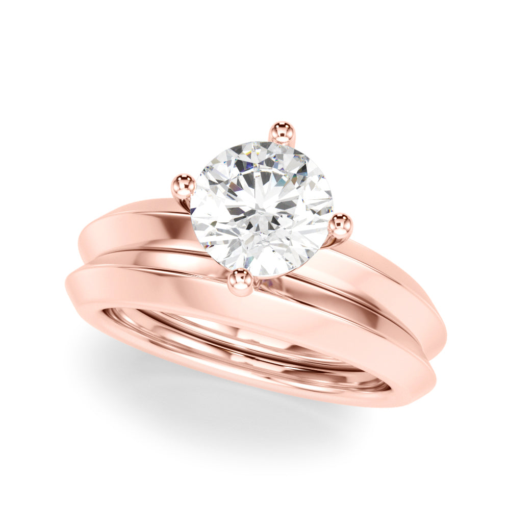 Sophisticated Knife Edge Solitaire Eng Ring Round Diamond Engagement Ring in 10K/14K gold and platinum with certified lab-grown or natural diamonds