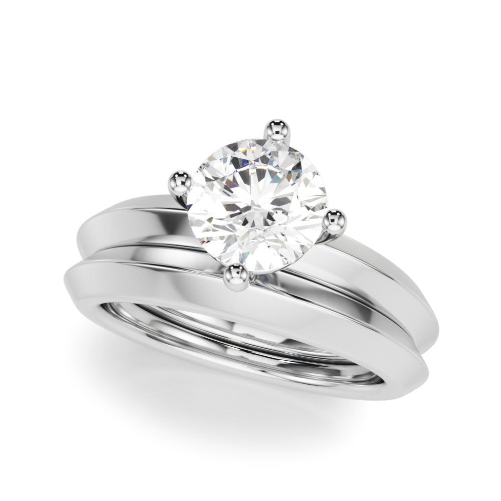 Sophisticated Knife Edge Solitaire Eng Ring Round Diamond Engagement Ring in 10K/14K gold and platinum with certified lab-grown or natural diamonds