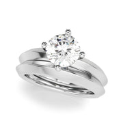 Sophisticated Knife Edge Solitaire Eng Ring Round Diamond Engagement Ring in 10K/14K gold and platinum with certified lab-grown or natural diamonds