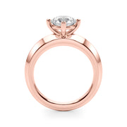 Sophisticated Knife Edge Solitaire Eng Ring Round Diamond Engagement Ring in 10K/14K gold and platinum with certified lab-grown or natural diamonds