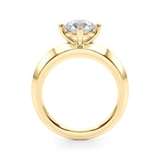 Sophisticated Knife Edge Solitaire Eng Ring Round Diamond Engagement Ring in 10K/14K gold and platinum with certified lab-grown or natural diamonds