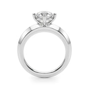Sophisticated Knife Edge Solitaire Eng Ring Round Diamond Engagement Ring in 10K/14K gold and platinum with certified lab-grown or natural diamonds