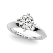 Sophisticated Knife Edge Solitaire Eng Ring Round Diamond Engagement Ring in 10K/14K gold and platinum with certified lab-grown or natural diamonds