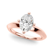 Eternal Knife Edge Solitaire Eng Ring Oval Diamond Engagement Ring in 10K/14K gold and platinum with certified lab-grown or natural diamonds