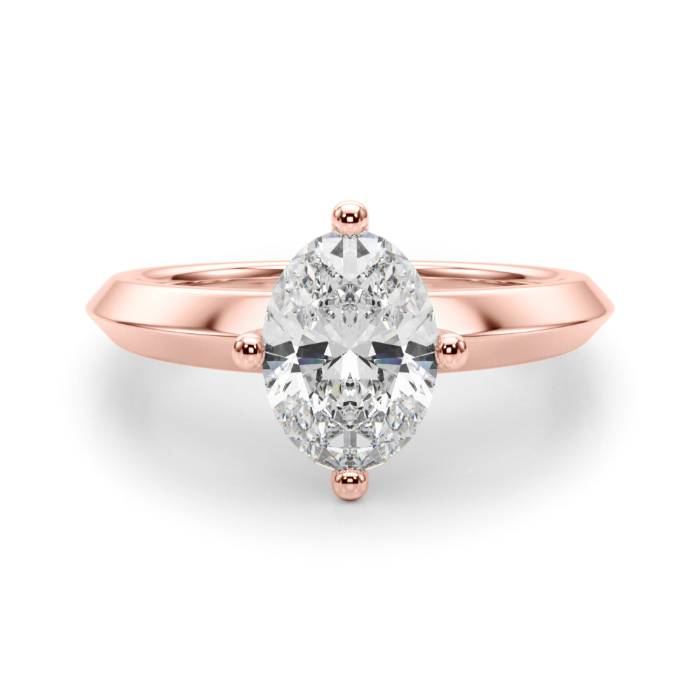 Eternal Knife Edge Solitaire Eng Ring Oval Diamond Engagement Ring in 10K/14K gold and platinum with certified lab-grown or natural diamonds