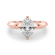Eternal Knife Edge Solitaire Eng Ring Oval Diamond Engagement Ring in 10K/14K gold and platinum with certified lab-grown or natural diamonds