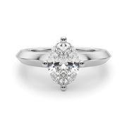 Eternal Knife Edge Solitaire Eng Ring Oval Diamond Engagement Ring in 10K/14K gold and platinum with certified lab-grown or natural diamonds