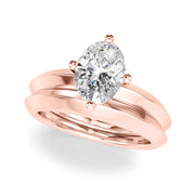 Eternal Knife Edge Solitaire Eng Ring Oval Diamond Engagement Ring in 10K/14K gold and platinum with certified lab-grown or natural diamonds