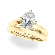 Eternal Knife Edge Solitaire Eng Ring Oval Diamond Engagement Ring in 10K/14K gold and platinum with certified lab-grown or natural diamonds