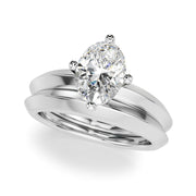 Eternal Knife Edge Solitaire Eng Ring Oval Diamond Engagement Ring in 10K/14K gold and platinum with certified lab-grown or natural diamonds