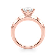 Eternal Knife Edge Solitaire Eng Ring Oval Diamond Engagement Ring in 10K/14K gold and platinum with certified lab-grown or natural diamonds