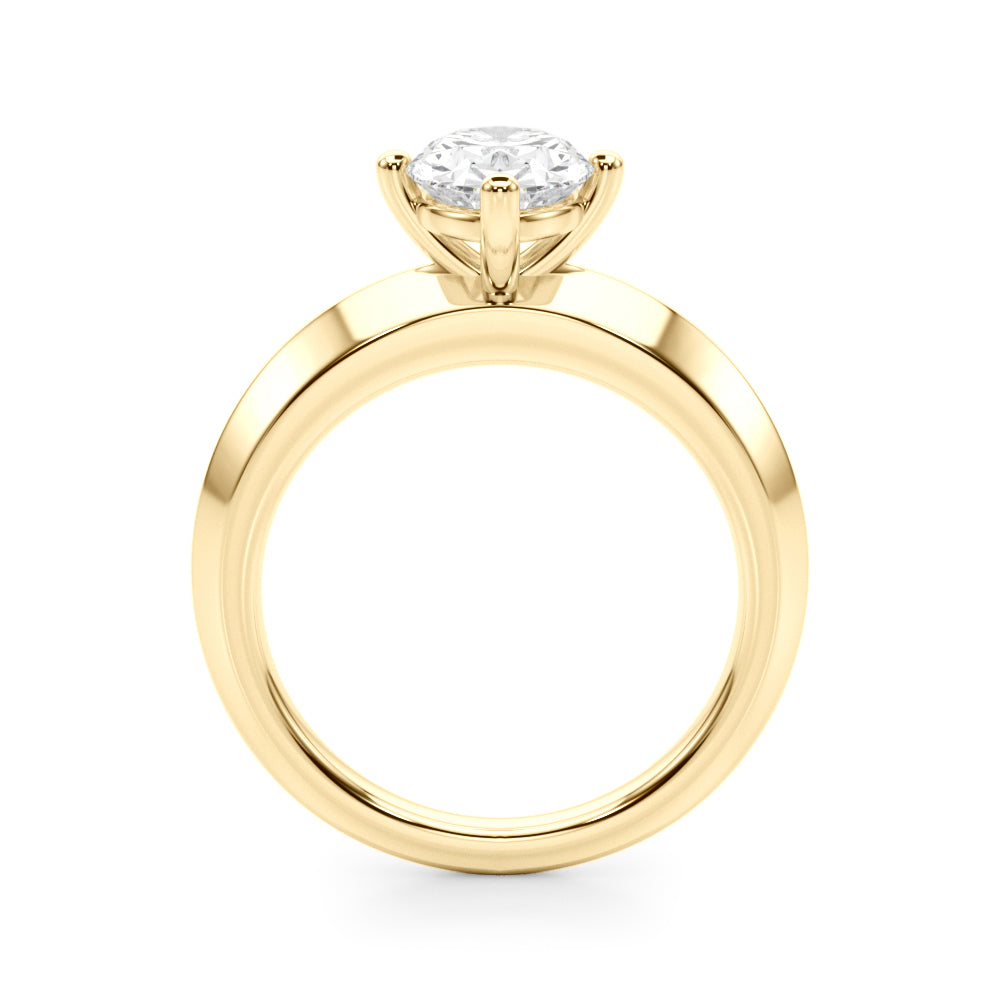 Eternal Knife Edge Solitaire Eng Ring Oval Diamond Engagement Ring in 10K/14K gold and platinum with certified lab-grown or natural diamonds