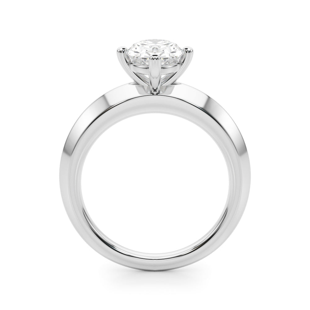 Eternal Knife Edge Solitaire Eng Ring Oval Diamond Engagement Ring in 10K/14K gold and platinum with certified lab-grown or natural diamonds