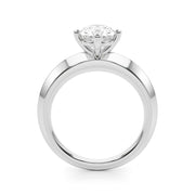 Eternal Knife Edge Solitaire Eng Ring Oval Diamond Engagement Ring in 10K/14K gold and platinum with certified lab-grown or natural diamonds
