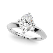Eternal Knife Edge Solitaire Eng Ring Oval Diamond Engagement Ring in 10K/14K gold and platinum with certified lab-grown or natural diamonds
