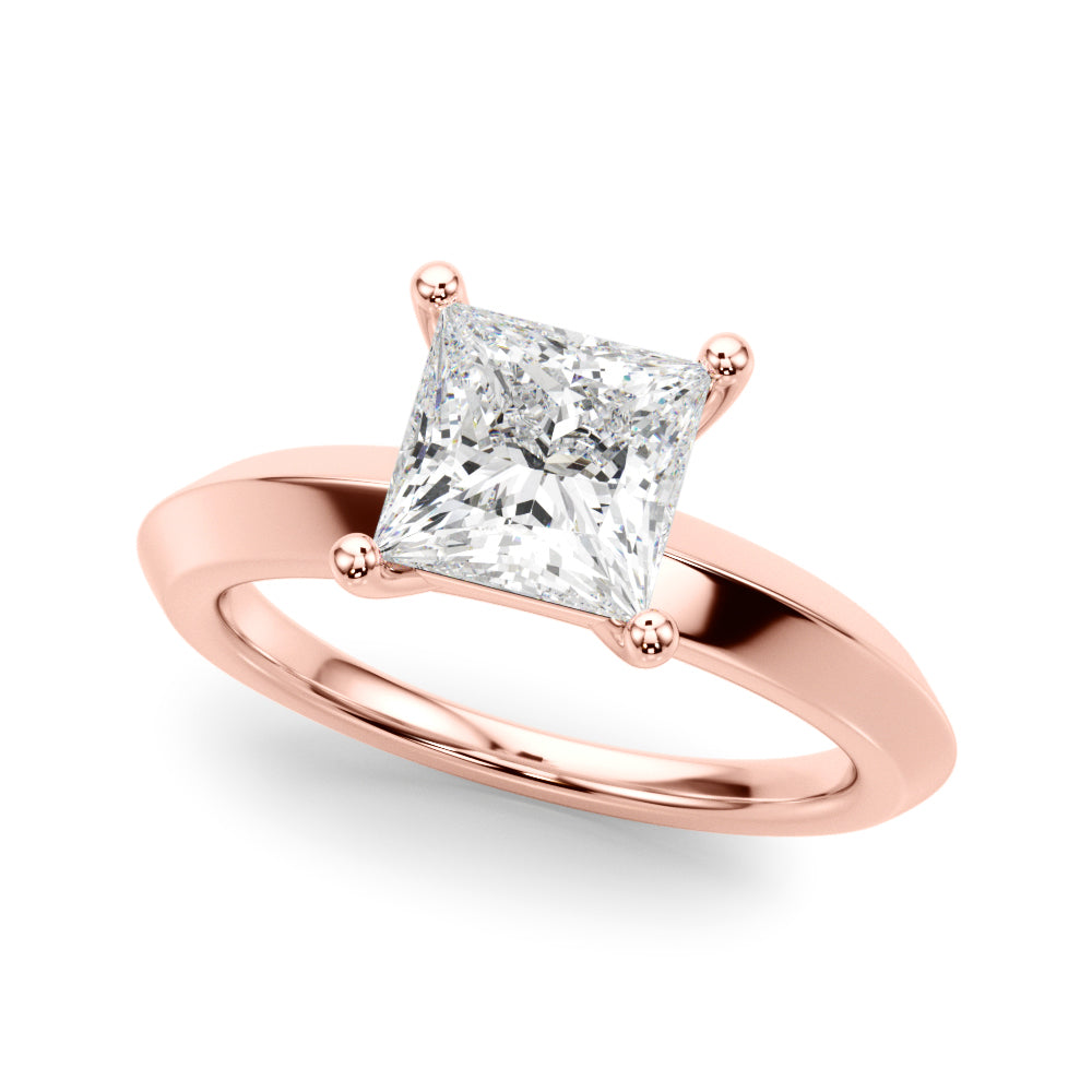 Radiant Knife Edge Solitaire Eng Ring Princess Diamond Engagement Ring in 10K/14K gold and platinum with certified lab-grown or natural diamonds